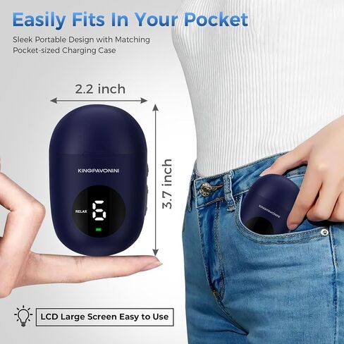 KingPavonini Wireless TENS Unit, Muscle Stimulator for Pain Relief, Portable Rechargable TENS EMS Machine, LED Screen, Remote, Dual Channel 6 Modes 16 Intensity Massager, Charging Case (4 Pads) in Saudi Arabia