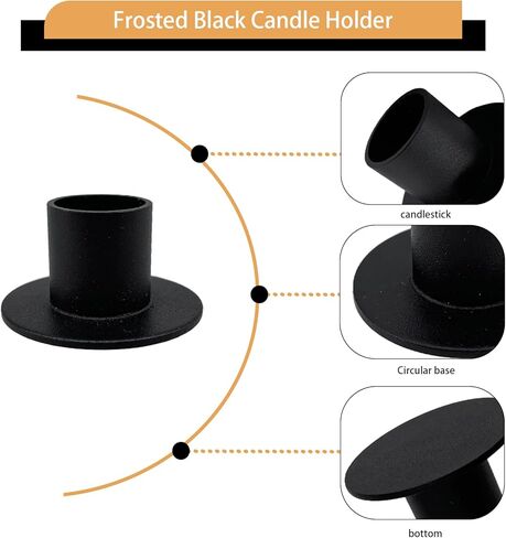 60 قطعة من حاملات الشموع المستدقة المعدنية السائبة، حاملات الشمعدانات المركزية، شموع قصيرة لحفلات الزفاف، شموع لحفلات الذكرى السنوية، وطاولة الطعام، باللون الأسود in Kuwait