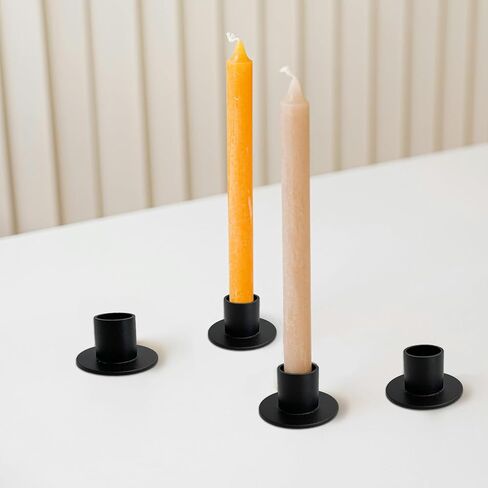 60 قطعة من حاملات الشموع المستدقة المعدنية السائبة، حاملات الشمعدانات المركزية، شموع قصيرة لحفلات الزفاف، شموع لحفلات الذكرى السنوية، وطاولة الطعام، باللون الأسود in Kuwait