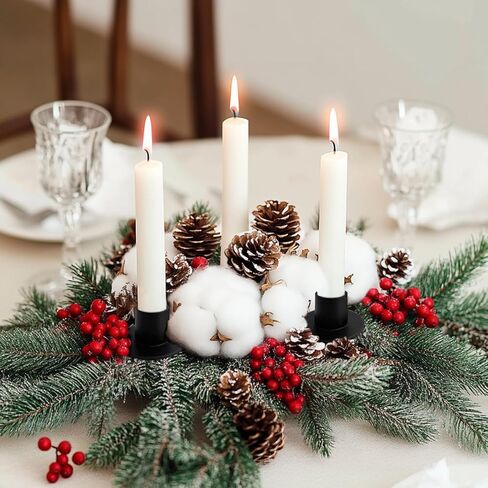 60 قطعة من حاملات الشموع المستدقة المعدنية السائبة، حاملات الشمعدانات المركزية، شموع قصيرة لحفلات الزفاف، شموع لحفلات الذكرى السنوية، وطاولة الطعام، باللون الأسود in Kuwait