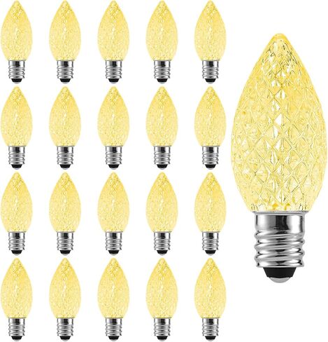 25 حزمة C7 LED لمبات عيد الميلاد، متعددة الألوان C7 مصابيح كهربائية مقاومة للماء، في الهواء الطلق شاتيربروف C7 سلسلة ضوء استبدال مصابيح LED، خمر LED E12 لمبات الشمعدانات لشجرة عيد الميلاد ديكور الهالوين in Saudi Arabia