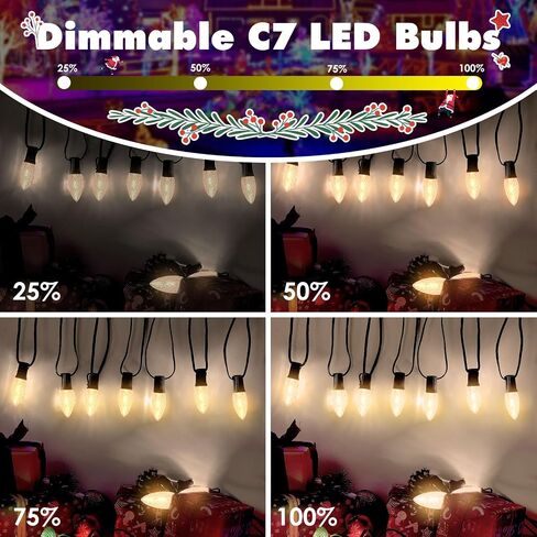 25 حزمة C7 LED لمبات عيد الميلاد، متعددة الألوان C7 مصابيح كهربائية مقاومة للماء، في الهواء الطلق شاتيربروف C7 سلسلة ضوء استبدال مصابيح LED، خمر LED E12 لمبات الشمعدانات لشجرة عيد الميلاد ديكور الهالوين in Saudi Arabia