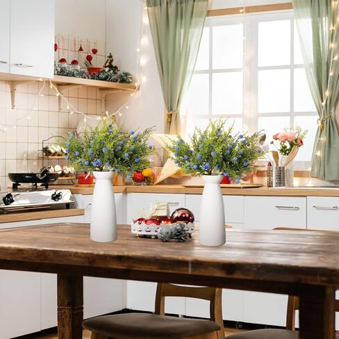 Lyrow 15 جهاز كمبيوتر شخصى من أوراق الصنوبر الاصطناعية فروع مع التوت العرعر الاصطناعي رذاذ الأرز الأخضر أغصان الصنوبر ينبع اختيار للحرف اليدوية DIY إكليل عيد الميلاد إكليل وديكورات الشتاء الداخلية والخارجية in Kuwait