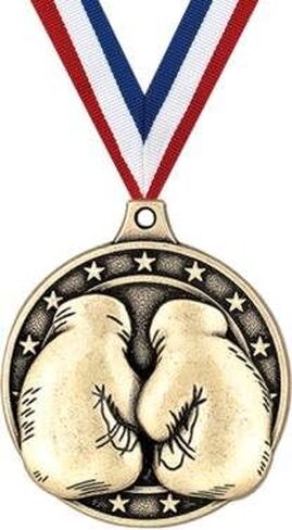 Gold Boxing Glove Medals - 2" 3D Boxing Award Medals with Neck Ribbon Prime in Saudi Arabia