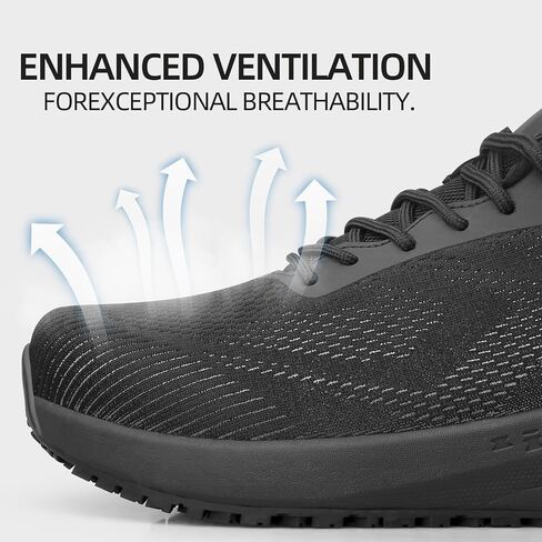 Men's Non Slip Work Shoes Comfortable Slip Resistant Food Service Slip on Shoes Chef Kitchen Restaurant Sneakers Mesh Work Footwear Lightweight Walking Shoes Casual Fashion in Saudi Arabia
