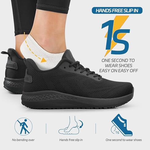 Men's Non Slip Work Shoes Comfortable Slip Resistant Food Service Slip on Shoes Chef Kitchen Restaurant Sneakers Mesh Work Footwear Lightweight Walking Shoes Casual Fashion in Saudi Arabia