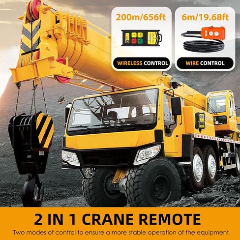 NEWTRY 2 in 1 Crane Remote, 12V Wireless Crane Remote Wire Dump Trailer Remote Control Industrial Crane Controller Hoist Truck Crane Up-Down Switch Control Station in Saudi Arabia