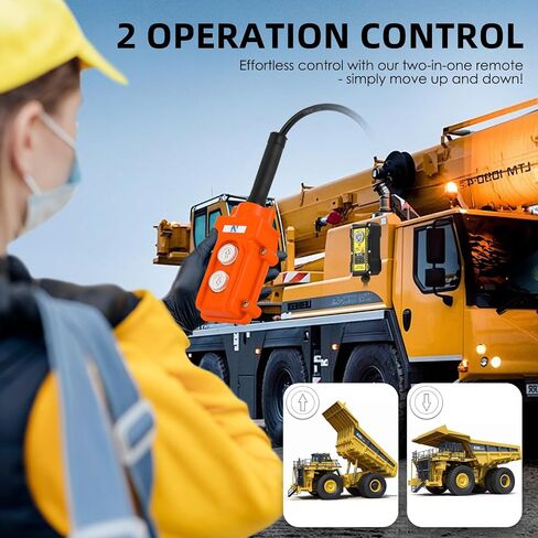 NEWTRY 2 in 1 Crane Remote, 12V Wireless Crane Remote Wire Dump Trailer Remote Control Industrial Crane Controller Hoist Truck Crane Up-Down Switch Control Station in Saudi Arabia