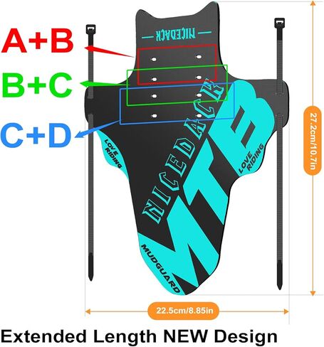 NICEDACK Mudguards Mountain Bike, 2 Pieces Mudguard Fit 20-29 Inch MTB Mudguard Front and Rear Compatible Bicycle Splash Guard (Red) in Kuwait