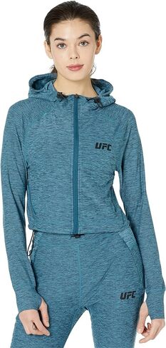 UFC Long Sleeve Full Zip Hooded Jacket for Women – Blended Polyester – Raglan Sleeves – Front Zipper Closure in Kuwait