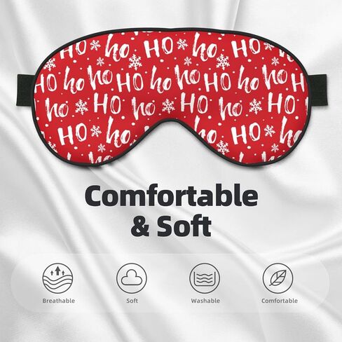 Sleep Eye Mask Hohoho Santa Claus Laugh Sleep Mask for Women Men Comfortable Eye Mask with Adjustable Strap Soft Eye Cover Blindfold for Travel Yoga Nap Shift Work in Saudi Arabia