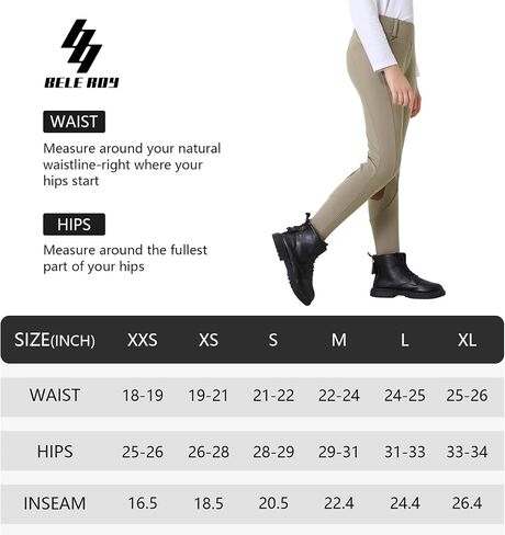 Kids Horse Riding Pants Winter Fleece Lined Girls Equestrian Breeches Knee-Patch Horseback Tights with Pockets in Kuwait