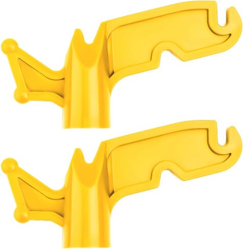 BOXOB 2pcs Christmas Light Extension Pole Hook Heads, 3/4" Inner Diameter Multi-Purpose Plastic Utility Hanger Attachment Screw on Telescoping Pole Handle Hooks for Hanging Light (Yellow) in Saudi Arabia