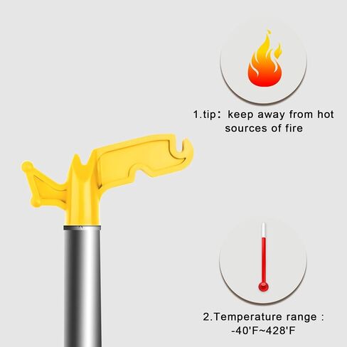 BOXOB 2pcs Christmas Light Extension Pole Hook Heads, 3/4" Inner Diameter Multi-Purpose Plastic Utility Hanger Attachment Screw on Telescoping Pole Handle Hooks for Hanging Light (Yellow) in Saudi Arabia