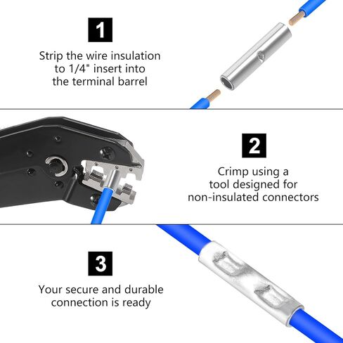 100 قطعة من موصلات المؤخرة غير المعزولة، موصلات وصلة المؤخرة 24-8 AWG، موصل سلك تجعيد غير معزول، محطات تجعيد كهربائية غير ملحومة، سلك لوصلة الأسلاك الكهربائية، قوارب السيارات ذاتية الصنع in Kuwait