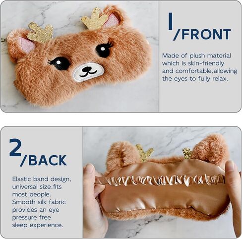 Cute Sleeping Mask Sleep Mask, Funny Santa Claus Soft Plush Eye Mask for Travel Nap Sleeping Chrismas Blindfold Eye Cover Eyeshade for Adult Kids Girls Teens Men Women - Santa Claus in Kuwait