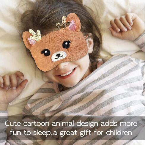 Cute Sleeping Mask Sleep Mask, Funny Santa Claus Soft Plush Eye Mask for Travel Nap Sleeping Chrismas Blindfold Eye Cover Eyeshade for Adult Kids Girls Teens Men Women - Santa Claus in Kuwait