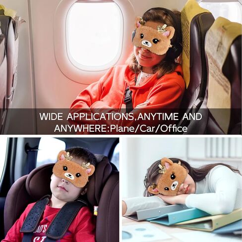 Cute Sleeping Mask Sleep Mask, Funny Santa Claus Soft Plush Eye Mask for Travel Nap Sleeping Chrismas Blindfold Eye Cover Eyeshade for Adult Kids Girls Teens Men Women - Santa Claus in Kuwait