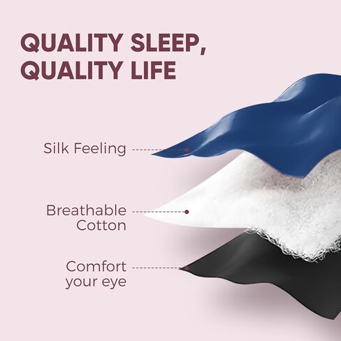 Sleep Mask Soft Silk Sleep Eye Cover with Elastic Strap Headband, Smooth Eyeshade for Night Sleeping, Travel, Nap 4 Pack (Black, Grey, Navy, Pink) in Saudi Arabia