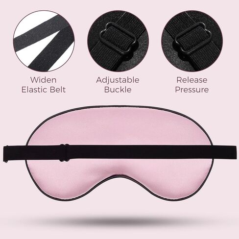 Sleep Mask Soft Silk Sleep Eye Cover with Elastic Strap Headband, Smooth Eyeshade for Night Sleeping, Travel, Nap 4 Pack (Black, Grey, Navy, Pink) in Saudi Arabia