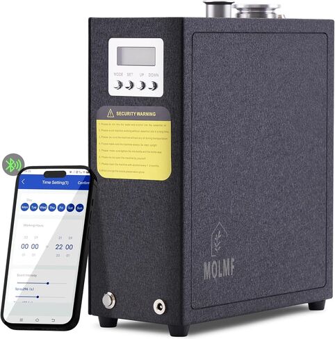 موزع رائحة HVAC للمنزل بأكمله - 4000 قدم مربع، هادئ للغاية، معدن كامل، تطبيق WI-FI وبلوتوث، آلة توزيع مجموعة الفنادق، موزع هواء بارد، آلة هواء رائحة للمنزل - أسود نيزكي in Kuwait