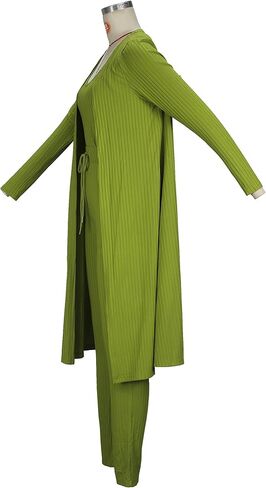 OCEANLUX Women 3 Piece Sweatsuit Fall Winter Lounge Tracksuit Set Ribbed Long Cardigan Crop Tank Tops Pants Travel Outfits in Saudi Arabia
