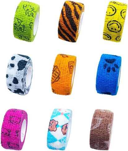 Finger Protector Bandage Wrap for Sports,Vet Wrap Elastic Cohesive Bandage， Self-Adhesive Finger Protector Bandage Wrap, 1 Inch x 4 Yards, 9 Pcs, for Sports,Wrist,finger in Saudi Arabia