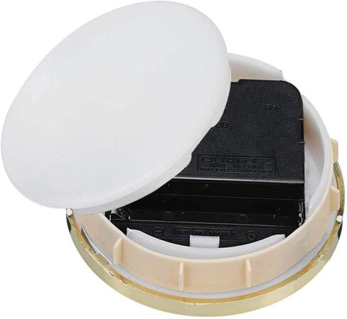 ساعة كوارتز صغيرة من HILLHOME إدراج 3-1/8 بوصة (80 مم) حركة كوارتز دائرية ساعة مصغرة بقرص أبيض وأرقام عربية مزخرفة بالذهب، تناسب فتحة قطر 3.0 بوصة (76 مم) in Kuwait