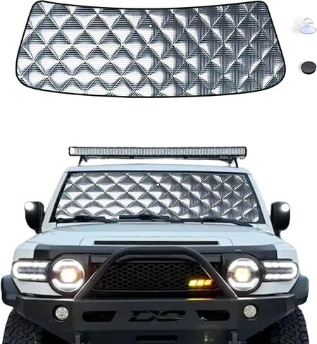 6 Layers Windshield Sun Shade Compatible with 2005-2015 Toyota Tacoma. Foldable 6MM Thick Reflective Aluminum Film Car Front Window Sunshade. in Saudi Arabia