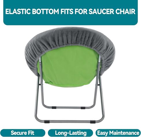 MABOZOO Saucer Chair Cover, Removable Folding Chair Cover Fluffy Moon Chair Cover Suitable for Chair Between 28"-31" x 29"-33" (Without Chair, Only a Cover) (White) in Saudi Arabia