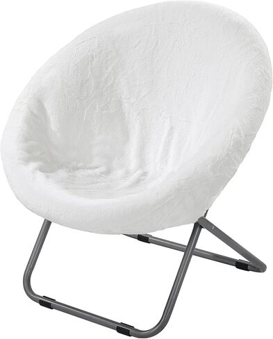 MABOZOO Saucer Chair Cover, Removable Folding Chair Cover Fluffy Moon Chair Cover Suitable for Chair Between 28"-31" x 29"-33" (Without Chair, Only a Cover) (White) in Saudi Arabia