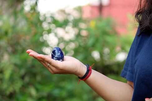 Jet Superb Lepidolite Gemstone Egg Free Booklet Crystal Therapy Bonded Sphere Magic Easter Fortune Teller Himalayan Rock Crystal Stone Genuine Beautiful (Lepidolite) in Kuwait