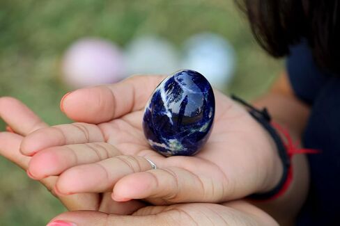 Jet Superb Lepidolite Gemstone Egg Free Booklet Crystal Therapy Bonded Sphere Magic Easter Fortune Teller Himalayan Rock Crystal Stone Genuine Beautiful (Lepidolite) in Kuwait