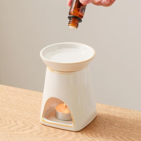 Ceramic Wax Melter with tealight Holder,Essential Oil Burner Wax Melt Burner, Scented Oil and Scented Wax Diffuser,Aromatherapy Aroma Diffuser Burner for Home Bedroom Decor Christmas Housewarming Gift in Saudi Arabia