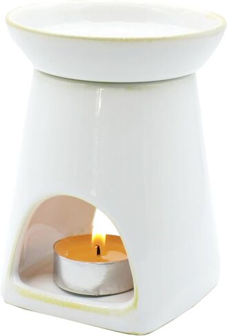 Ceramic Wax Melter with tealight Holder,Essential Oil Burner Wax Melt Burner, Scented Oil and Scented Wax Diffuser,Aromatherapy Aroma Diffuser Burner for Home Bedroom Decor Christmas Housewarming Gift in Saudi Arabia