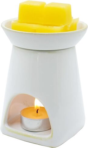 Ceramic Wax Melter with tealight Holder,Essential Oil Burner Wax Melt Burner, Scented Oil and Scented Wax Diffuser,Aromatherapy Aroma Diffuser Burner for Home Bedroom Decor Christmas Housewarming Gift in Saudi Arabia