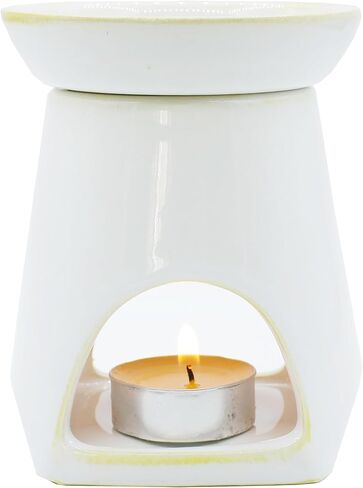 Ceramic Wax Melter with tealight Holder,Essential Oil Burner Wax Melt Burner, Scented Oil and Scented Wax Diffuser,Aromatherapy Aroma Diffuser Burner for Home Bedroom Decor Christmas Housewarming Gift in Saudi Arabia