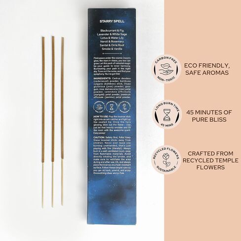 Carnatia's Starry Spell Incense Collection - Pack of 6 | Enchanting Aromas | Organic & Slow-Burning | 120 Premium Sticks to Ignite Your Imagination! in Saudi Arabia