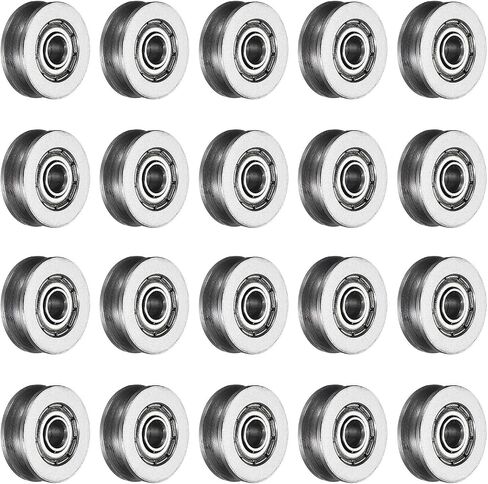 uxcell 20pcs V623ZZ V Groove Guide Pulley Bearing 3x12x4mm Carbon Steel Rail Ball Bearings Wheel, ABEC3 in Saudi Arabia