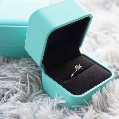 PU Leather Ring Box, Luxury Velvet Jewelry Ring Boxes for Proposal, Engagement, Wedding, Gifts - Jewelry Storage Case, Ring Earrings Jewelry Counter Display Props（Blue） in Saudi Arabia