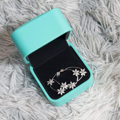 PU Leather Ring Box, Luxury Velvet Jewelry Ring Boxes for Proposal, Engagement, Wedding, Gifts - Jewelry Storage Case, Ring Earrings Jewelry Counter Display Props（Blue） in Saudi Arabia