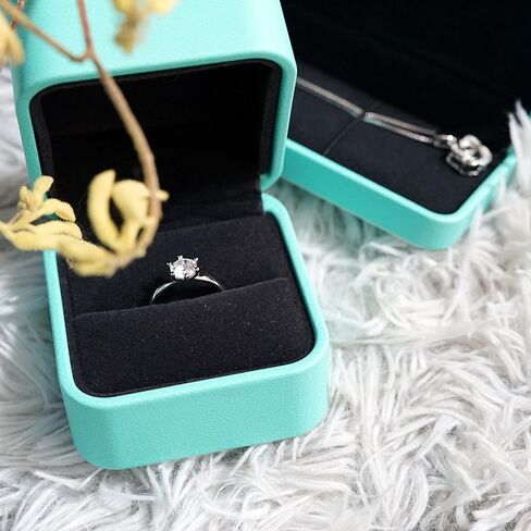 PU Leather Ring Box, Luxury Velvet Jewelry Ring Boxes for Proposal, Engagement, Wedding, Gifts - Jewelry Storage Case, Ring Earrings Jewelry Counter Display Props（Blue） in Saudi Arabia