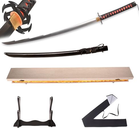 سيف الرسوم المتحركة SV المصنوع يدويًا، حافة سيف الساموراي الحقيقية، 1095 فولاذ عالي الكربون T10، سيف إيتشيغو، زانباكوتو، قمر تقطيع قفل السماء، 43 بوصة in Kuwait