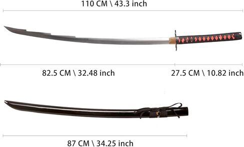 سيف الرسوم المتحركة SV المصنوع يدويًا، حافة سيف الساموراي الحقيقية، 1095 فولاذ عالي الكربون T10، سيف إيتشيغو، زانباكوتو، قمر تقطيع قفل السماء، 43 بوصة in Kuwait