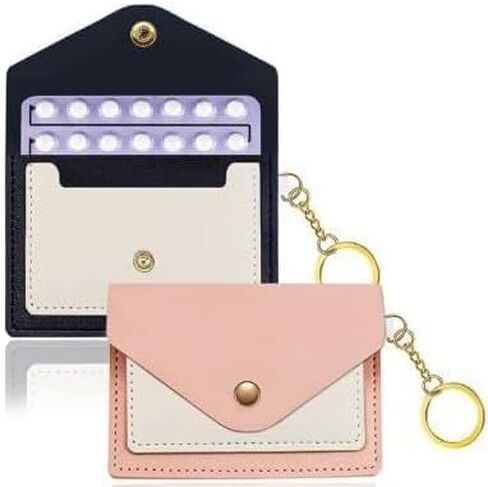 1Pc Pink Birth Control Pill Case Sleeve Packet PU Leather Wallet Pill Holder Privacy Protection Birth Control Pill Wallet with Key Ring Small in Size and Light in Weight,Medication Aids 4.3 X 3 Inch in Saudi Arabia