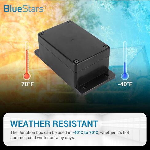 حزمة BlueStars مكونة من 2 صندوق مشروع مع أذن ثابتة IP65 ABS بلاستيك مقاوم للماء ومقاوم للطقس، 3.94 بوصة × 2.68 بوصة × 1.97 بوصة حاوية طاقة لمشروع كهربائي لمشروع DIY in Saudi Arabia
