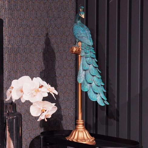 Braxio Console Table Decor Peacock Statue - Modern Home Living Room Bedroom Coffee Table Resin Shelf Decor Office Desktop Art Sculpture 8.5 X 5.5 X 24 Inch in Saudi Arabia