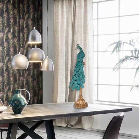 Braxio Console Table Decor Peacock Statue - Modern Home Living Room Bedroom Coffee Table Resin Shelf Decor Office Desktop Art Sculpture 8.5 X 5.5 X 24 Inch in Saudi Arabia