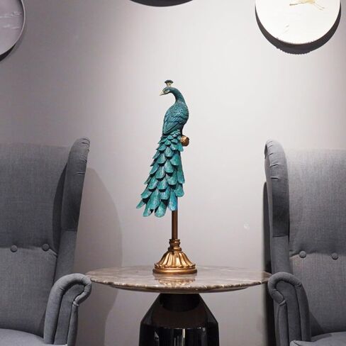 Braxio Console Table Decor Peacock Statue - Modern Home Living Room Bedroom Coffee Table Resin Shelf Decor Office Desktop Art Sculpture 8.5 X 5.5 X 24 Inch in Saudi Arabia