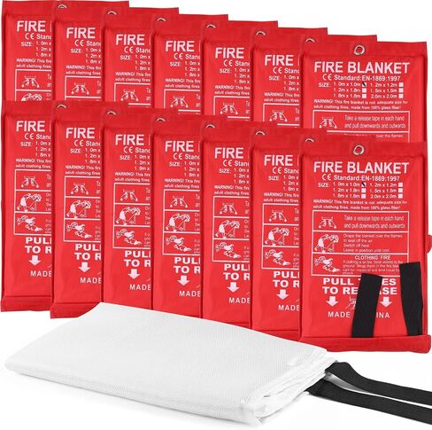 10 Pack Emergency Fire Blanket for Home and Kitchen Fire Suppression Blanket Fiberglass Fire Blanket for House Camping Car Office Warehouse Emergency Survival Safety (39.3 x 39.3 Inch) in Saudi Arabia